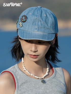 早乙女惠子saotome/STMMZ252342/浅蓝色短檐鸭舌帽