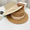 法式平顶遮阳草帽子女新款草编帽夏季海边度假防紫外线沙滩太阳帽 商品缩略图1