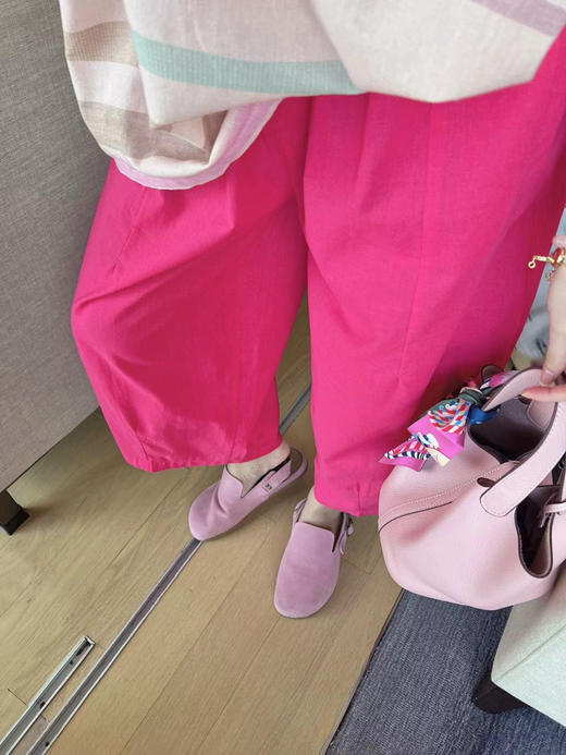 梅子色苎麻裤（锁 商品图3