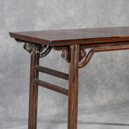 清	红木夹头榫如意云纹罗锅枨平头案 商品图2