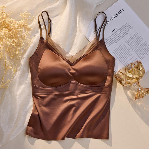 TZW-夏季缎面网纱内衣女薄款法式吊带背心 商品图7