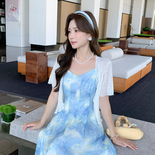 奢姿大码女装2025夏季气质V领针织衫胖妹妹木耳边时尚百搭上衣9852390561A 商品图2