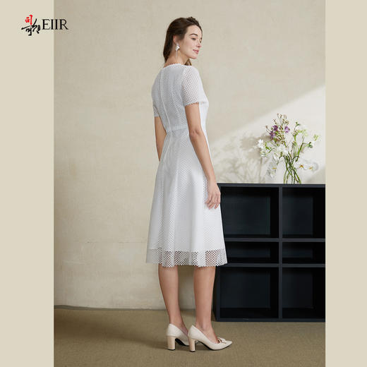 司歌蕾丝短袖v领收腰连衣裙A911215X 商品图3