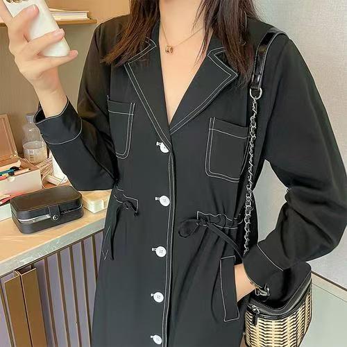 【诗铭洛可】XC7574 风衣明线裙外套可收腰大码A15-2 商品图2