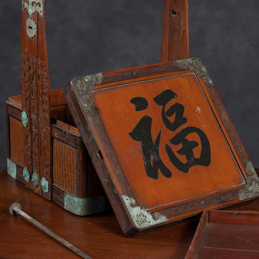 清	竹编暗八仙福字纹双层提盒 商品图4
