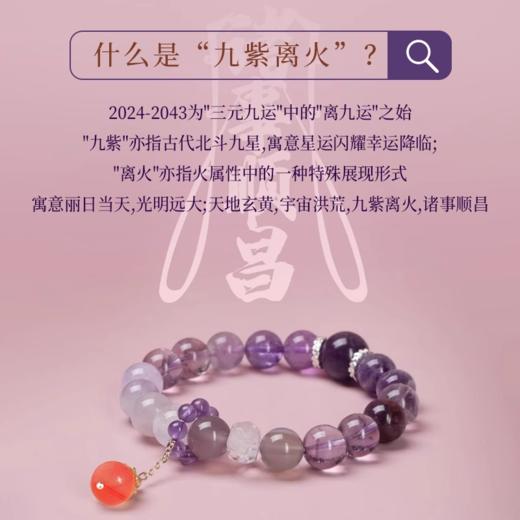 【普陀山】九紫离火天然紫水晶手串2026马年招财转运 商品图2