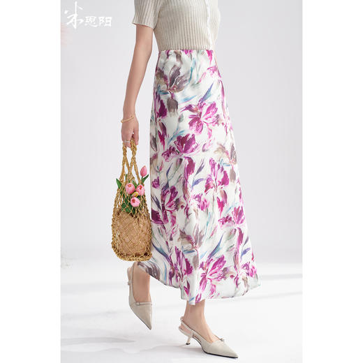 剩S/M 米思阳2025夏季新款知性优雅半裙浪漫风印花半身裙女2055 商品图0