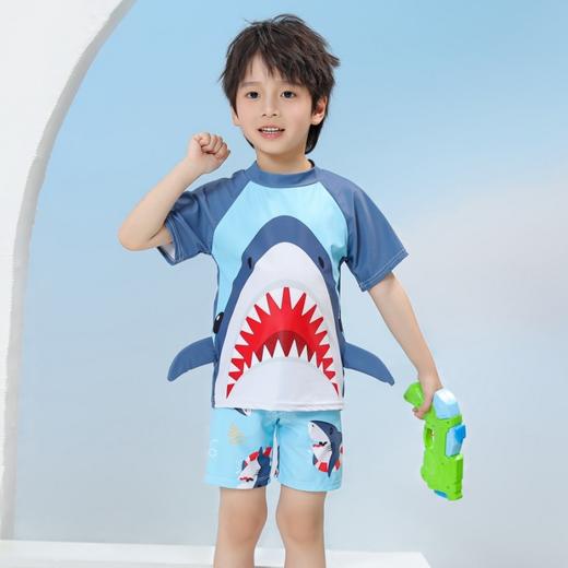 【夏日必备🌊】男童防晒泳衣套装🔥UPF50+全方位防护，速干透气还送泳帽！宝妈们抢疯了💥儿童分体泳衣 男童短袖防晒速干游泳套装 宝宝潜水服冲浪 UPF防晒泳衣 商品图10