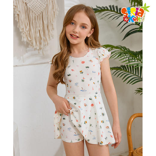 sisia儿童泳衣女童2025新款中大童连体游泳衣公主裙式泡温泉泳装SGS24-01b 商品图4