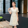 奢姿大码女装2025夏季减龄绣花设计时尚连衣裙胖妹妹V领简约裙子9952890494 商品缩略图4
