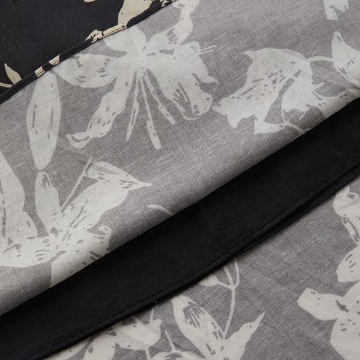 ROMI STUDIO“复古优雅” 亚麻莱赛尔黑底杏花长款半身裙RWCRXL3430 商品图3