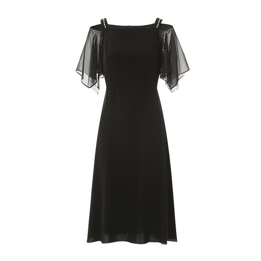 EITIE爱特爱夏季新款气质时尚通勤露肩显瘦修身连衣裙女裙7807523 商品图5