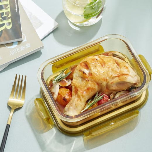 康宁琥珀色保鲜盒600mL长方形 商品图5