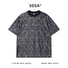 T3746夏季高级感新款男士韩系撞色满印图案短袖T恤潮流宽松圆领上衣 商品缩略图1