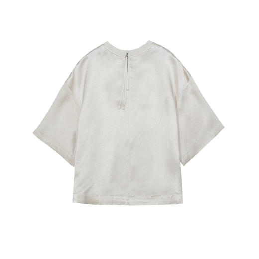 谜底衬衫衬衫女2025夏季新品通勤光泽醋酸箱型刺绣上衣252MS0688 商品图1