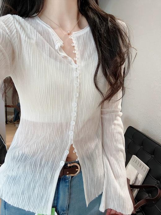 圣罗兰同款竹节麻天丝开衫防晒空调衫自带性感 商品图2