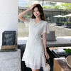 【清仓超15天不保价】奢姿大码女装2025夏季时尚V领短袖连衣裙胖妹妹气质减龄雪纺裙子9952821963 商品缩略图1