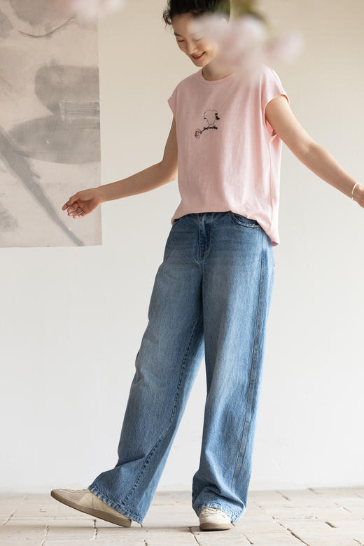 牧衣游原创刺绣纯棉进口冈山牛仔裤 福利款 自在悠然不支持会员折 商品图5
