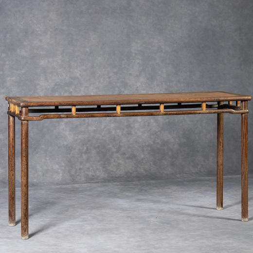 清早期	鸂鶒木镶黄花梨罗锅枨矮栳条桌 商品图0