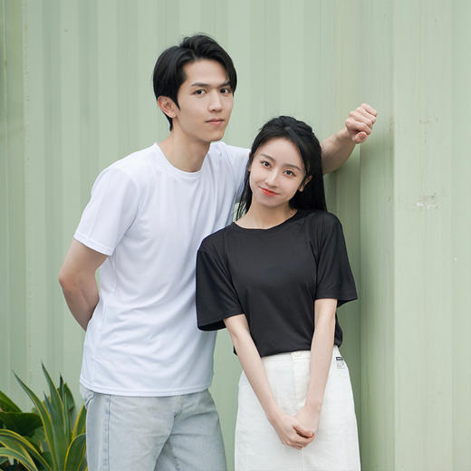 年中大促！清仓爆款！59两件！第二件0元！【花姿彤 7A抑jun情侣三防T恤】 黑科技面料双面布 透气干爽易洗涤 柔软顺滑 自带茉莉花香 商品图2