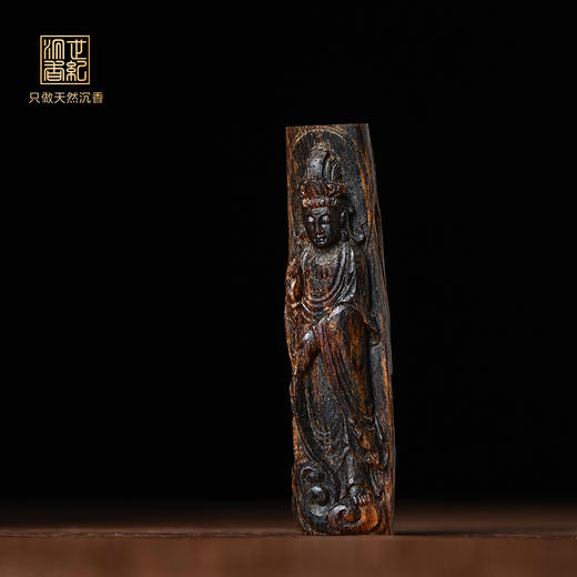 天然芽庄白奇楠菩萨雕件 沉水级 3.6克 SP11496 商品图0