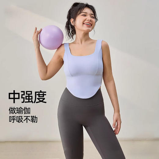 YOGACODE【火树银花系列】大码瑜伽服背心遮副乳加大胸垫微胖塑形裸感背心DWB215155 商品图0