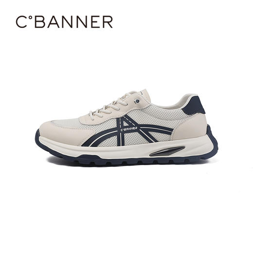 千百度夏季弹力免系鞋带透气拼接网面复古阿甘鞋A25106361 商品图1