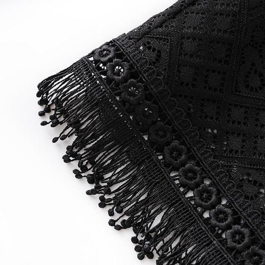 【高货wl】全新升级【铂金会员358/天猫479/差价121】(99318)洛诗琳法式气质小香风蕾丝流苏上衣直筒半身裙两件套女 商品图3