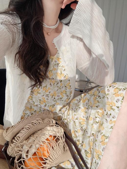 法式浪漫V领随身小碎花吊带雪纺裙显瘦连衣裙 商品图4