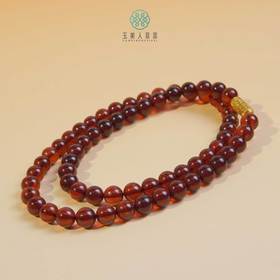 菲菲珠宝/琥珀圆珠项链约7mm