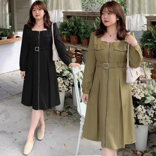 双十二福利！【诗铭洛可】XC7689 连衣裙拉链款方领长袖裙 商品图1