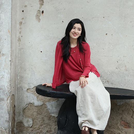 绽放女装350朵/【甜茶系列·芭乐】超细和纸纱背心两件套毛织开衫 商品图2