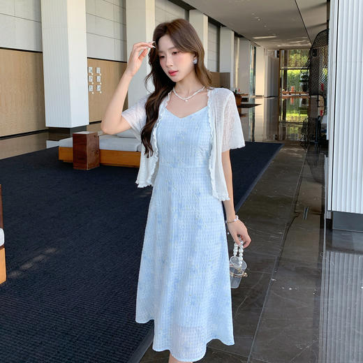 【4加套装的针织衫发3加】奢姿大码女装2025夏季时尚撞色减龄套装胖妹妹小香风气质两件套装9952922070AB 商品图1