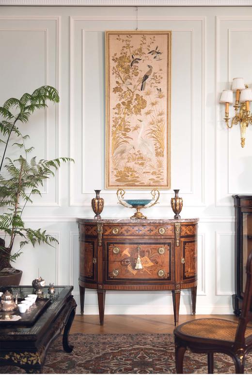 【已售】独角鹿西洋古董 19世纪中国清代出品「水岸白鹭」传统东方花鸟主题粤绣挂屏 商品图0