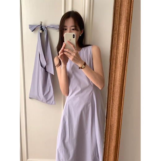 买裙子送包包！【AUChris澳克里斯雾霾紫背心裙】亚洲黄皮天菜色 低饱和度柔雾感 宽松版型 不挑身材 全棉面料 商品图0