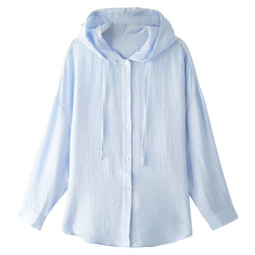 I'd爱帝轻氧亚麻连帽衬衫宽松百搭休闲外搭上衣 商品图8