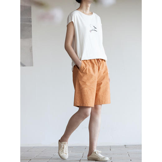 牧衣游原创 汉麻棉短装裤子女夏 限量福利款 青摘时不支持会员折 商品图3