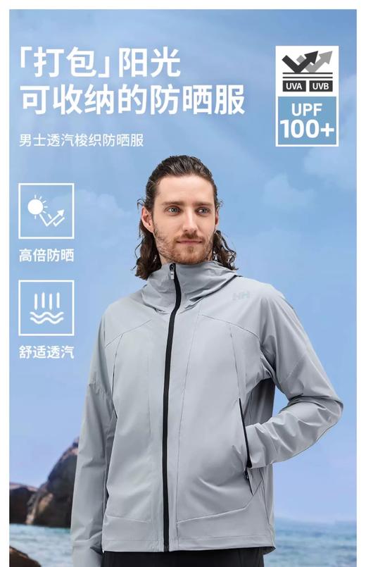点此购买 海丽汉森春夏季UPF100+男士户外便携轻量速干防晒皮肤衣 LL 320079 商品图8
