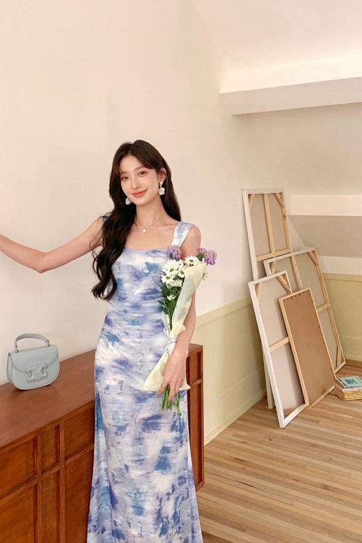 SUMMER & SAGE 法式蓝色度假风吊带裙开衫套装 20301 商品图4