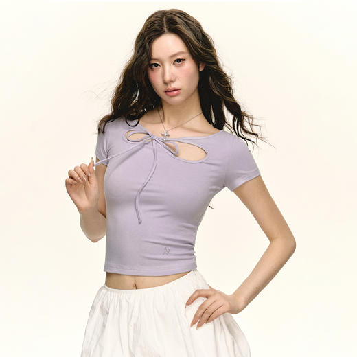 Ariseism  美式复古辣妹修身设计感短袖T恤女夏季新款显瘦上衣 商品图1