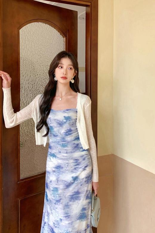 SUMMER & SAGE 法式蓝色度假风吊带裙开衫套装 20301 商品图1