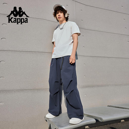 Kappa卡帕背靠背2025新款户外防泼水运动裤男款弹力长裤直筒裤子 商品图4