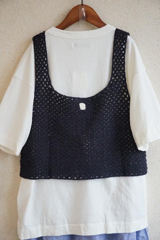 NITTO 手工钩编的粗花呢背心（纯色） 商品图5