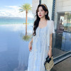 奢姿大码女装2025夏季减龄木耳边印花两件套胖妹妹时尚连衣裙套装9952990535AB 商品缩略图4