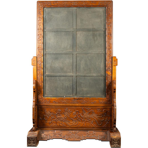 二十世纪	红木浮雕凤穿牡丹大座屏 商品图5