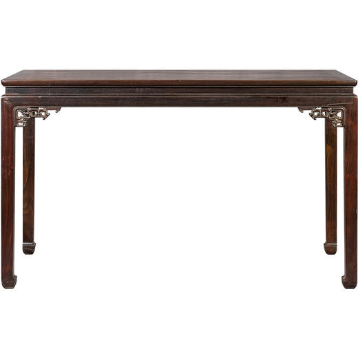 清	红木束腰马蹄腿夔龙纹角牙画桌 商品图5