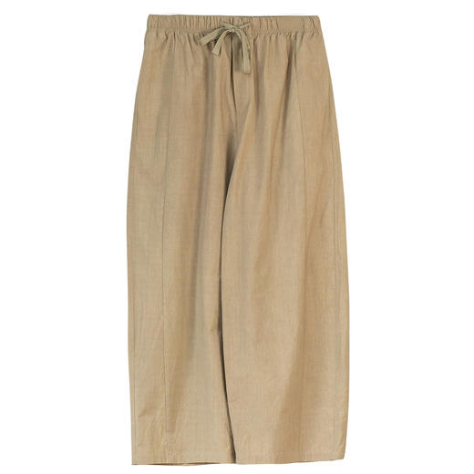 牧衣游原创 净色纯棉裤子女新品轻薄宽松显瘦百搭休闲九分裤 日游 商品图4