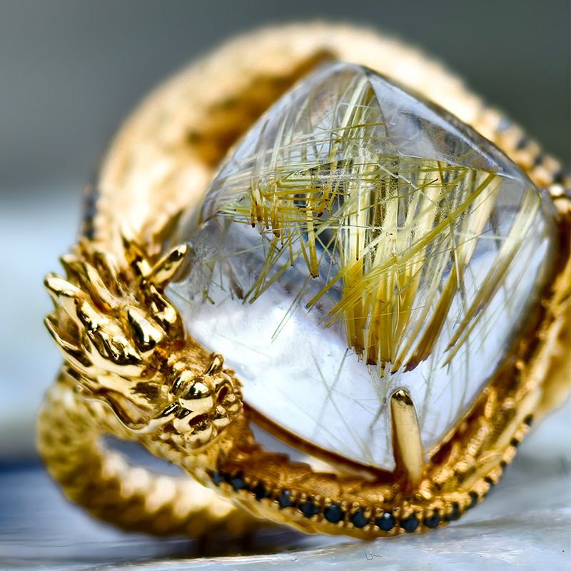 龙华富贵黑钻龙戒【定制】