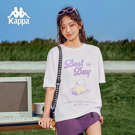 【萌宠生活睡过】Kappa卡帕夏季新款情侣t恤纯棉运动短袖上衣女款 商品图4
