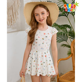 sisia儿童泳衣女童2025新款中大童连体游泳衣公主裙式泡温泉泳装SGS24-01b